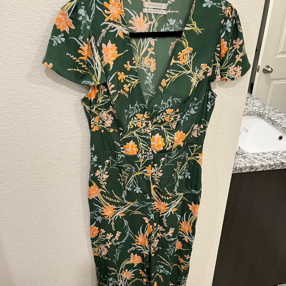 Floral Green Pants Romper